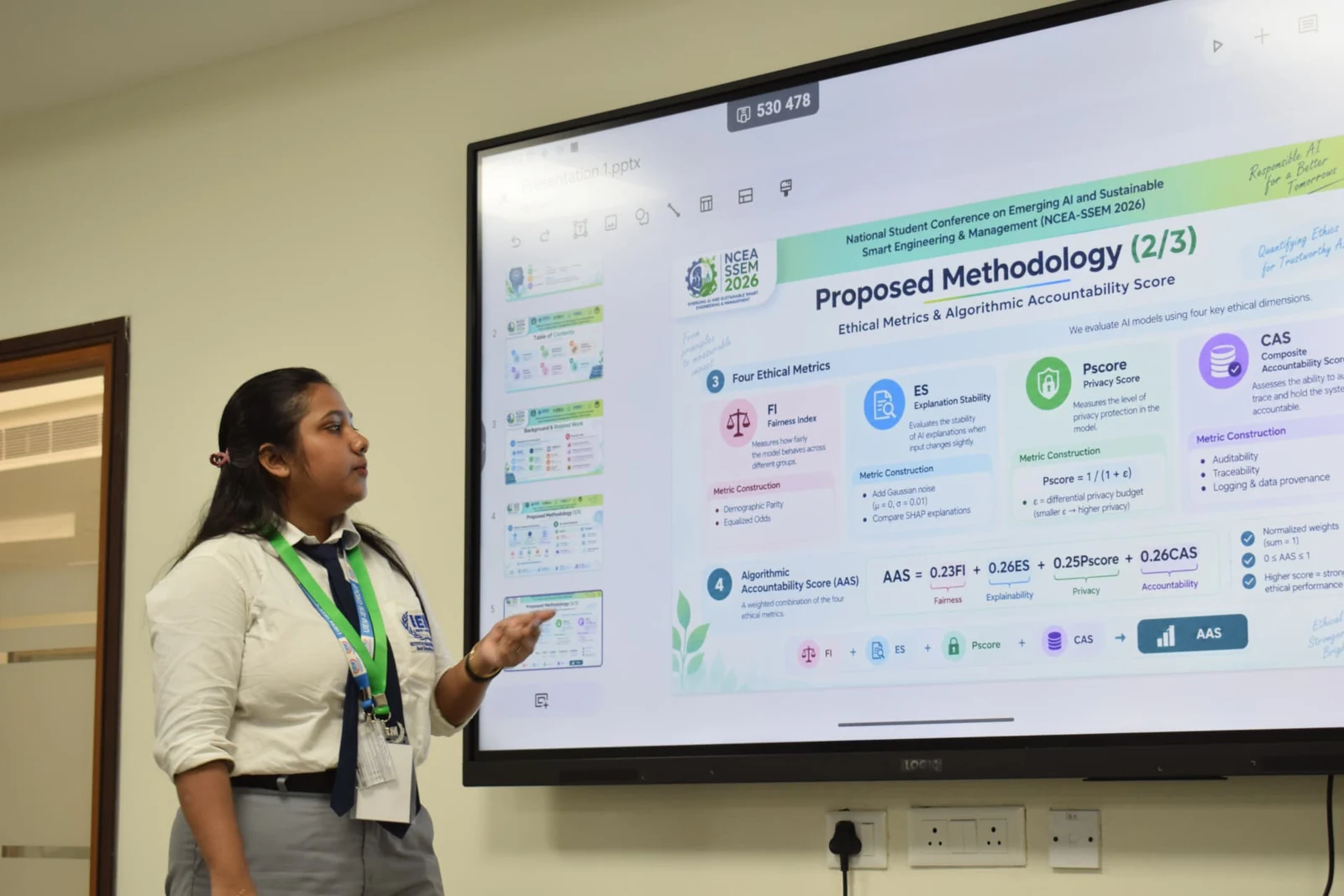 A student author presenting research